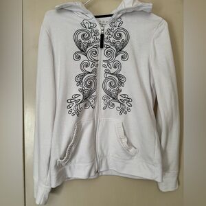 Made for Life White Hoodie with Black Swirl Design